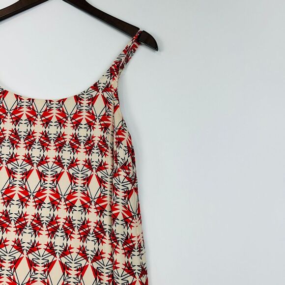 CAbi Mini Slip Dress Size Medium Batik Print V-Neck Summer Tank Shift Red - Picture 4 of 13
